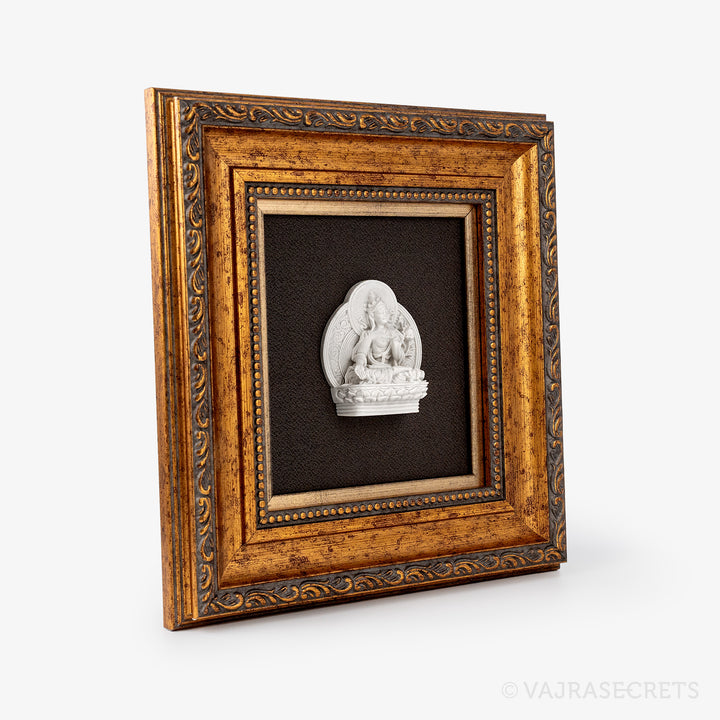 Framed White Tara Resin Tsa Tsa