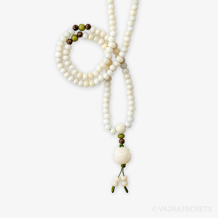 White Lotus Bodhi Root Mala