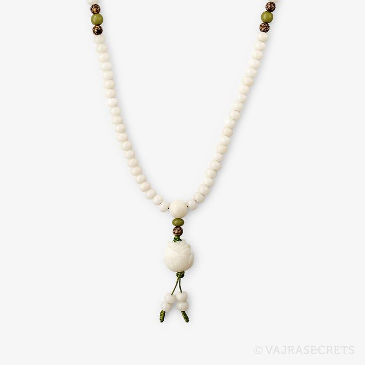White Lotus Bodhi Root Mala
