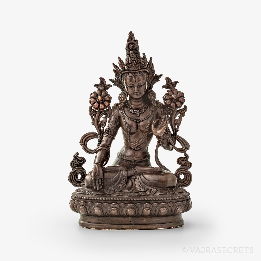 White Tara Copper Statue, 4 inch