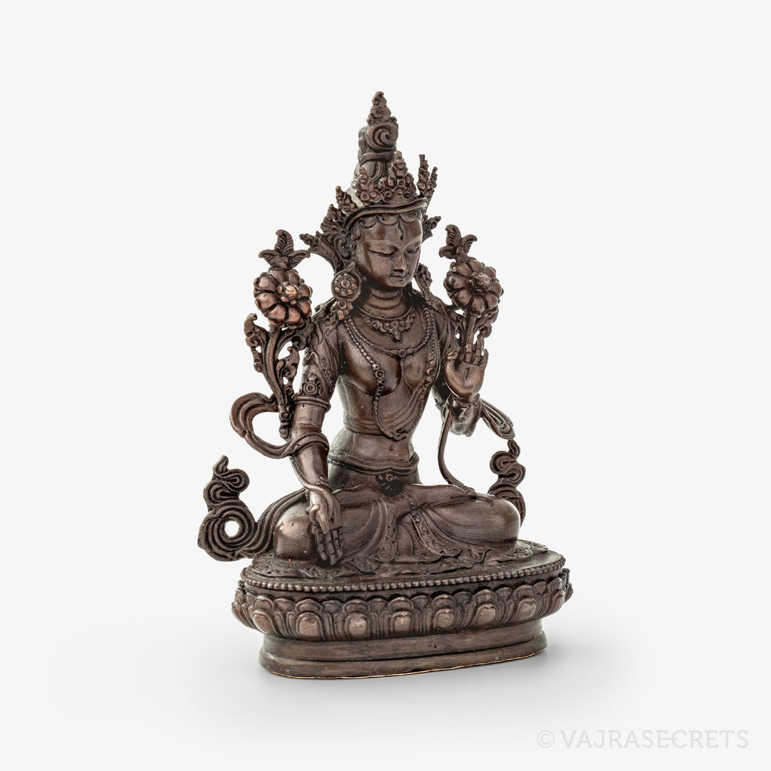 White Tara Copper Statue, 4 inch