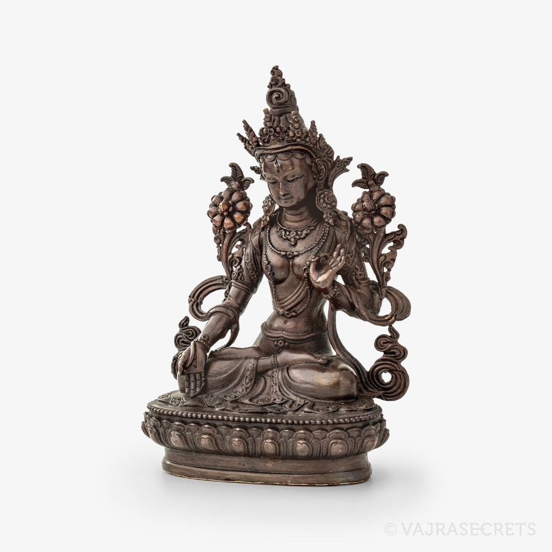White Tara Copper Statue, 4 inch