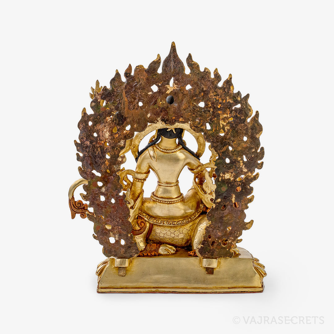 Avalokiteshvara Simhanada Gold Statue, 9 inch