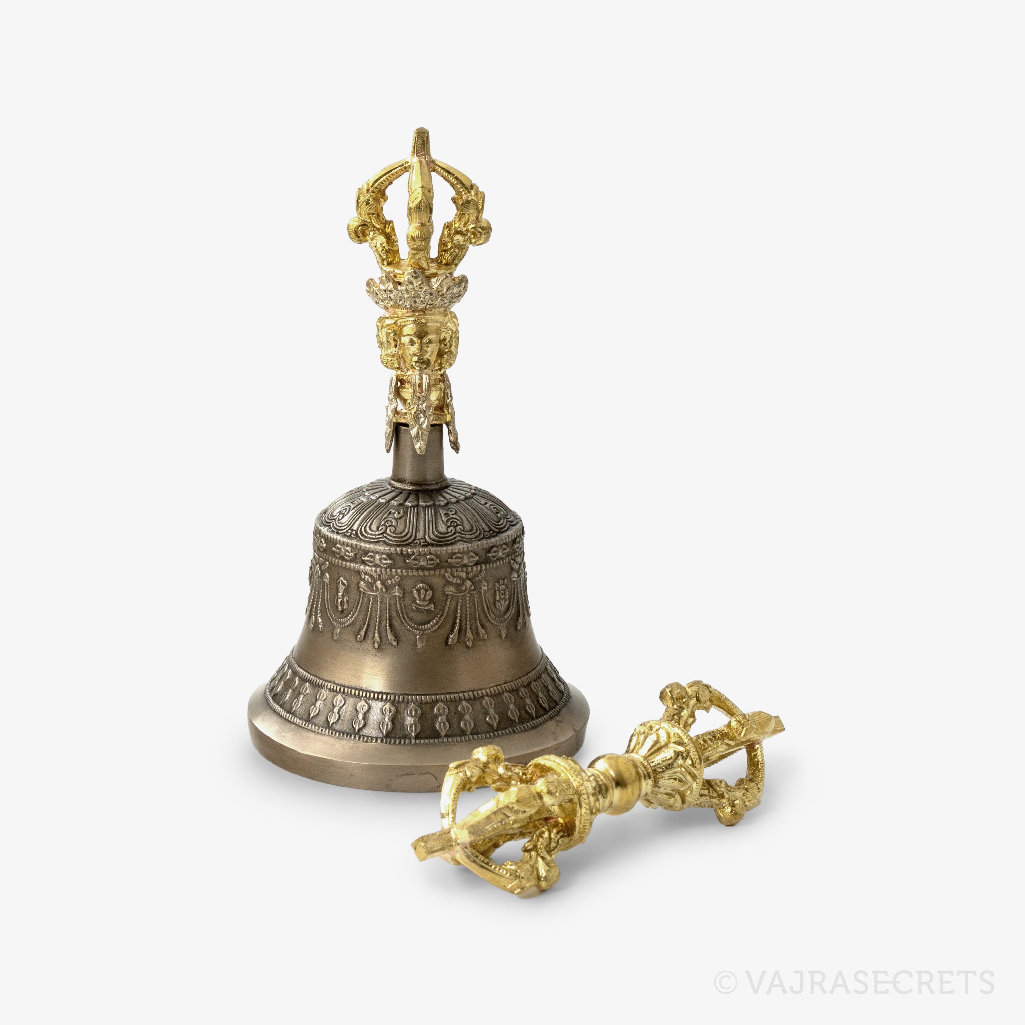 Dehradun 5-Spoke Vajra and Bell, 6 inch – Vajrasecrets