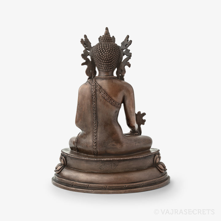 Jowo Medicine Buddha Copper Statue, 9 inch