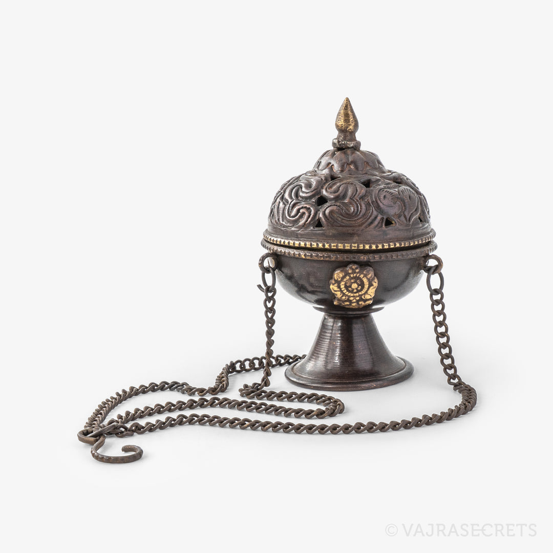 Mini Tibetan Hanging Incense Burner, 3.75 inch