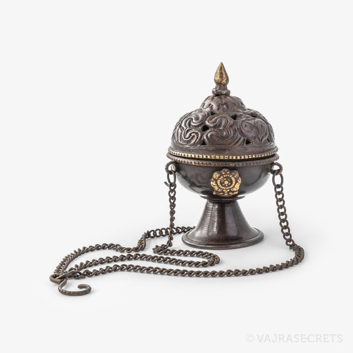 Mini Tibetan Hanging Incense Burner, 3.75 inch