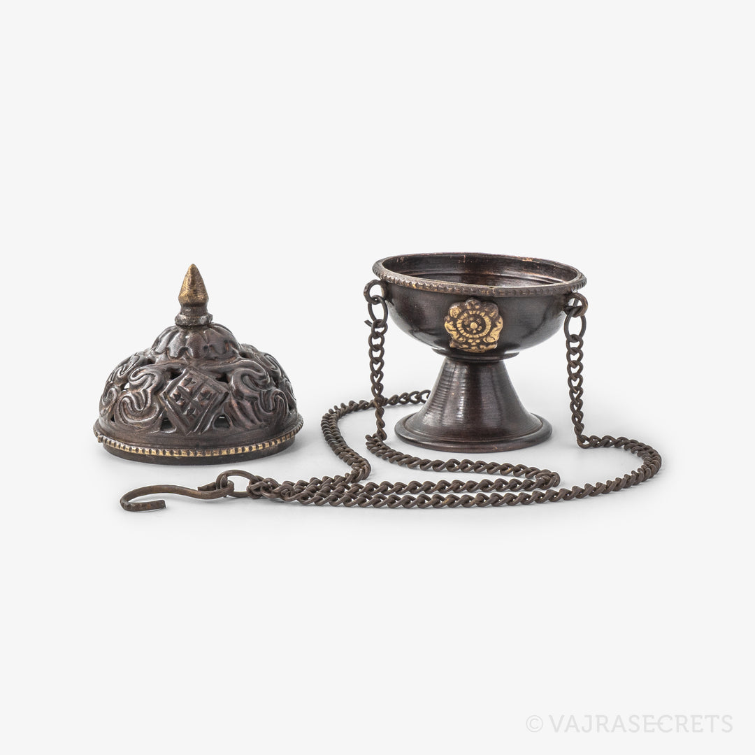 Mini Tibetan Hanging Incense Burner, 3.75 inch
