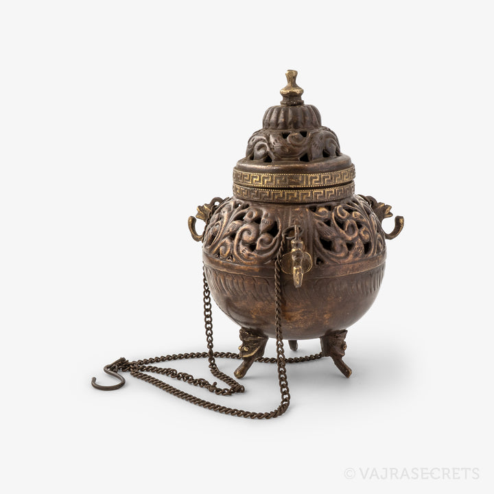 Tibetan Hanging Incense Burner, 6.25 inch