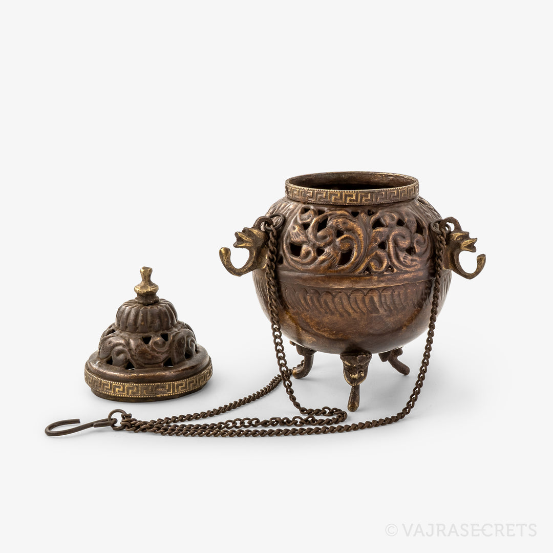 Tibetan Hanging Incense Burner, 6.25 inch