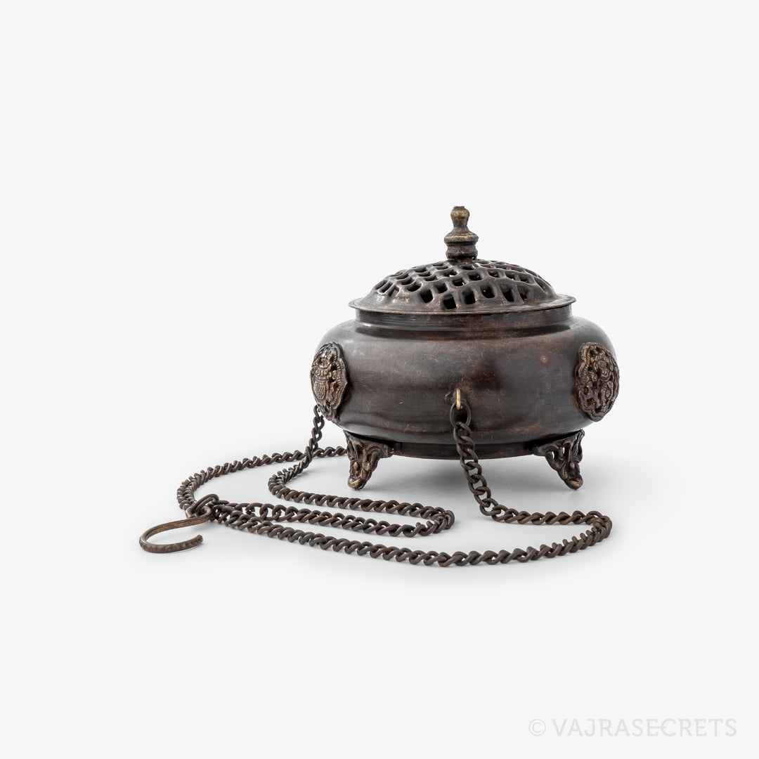 Tibetan Hanging Incense Burner, 4.25 inch