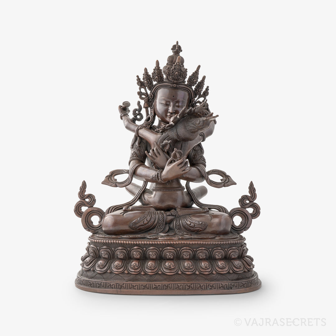 Vajradhara Yab Yum Copper Statue, 13 inch