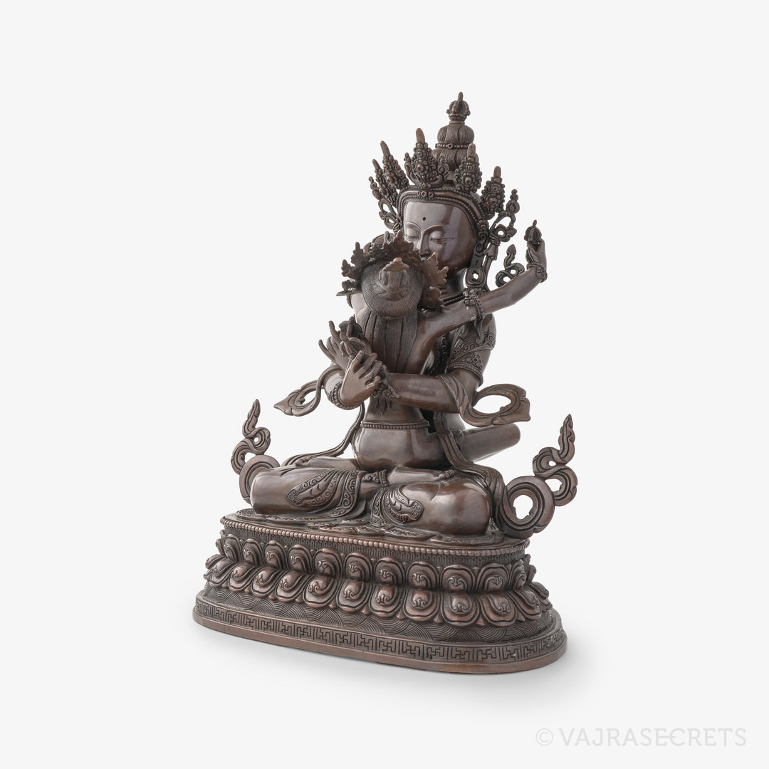 Vajradhara Yab Yum Copper Statue, 13 inch