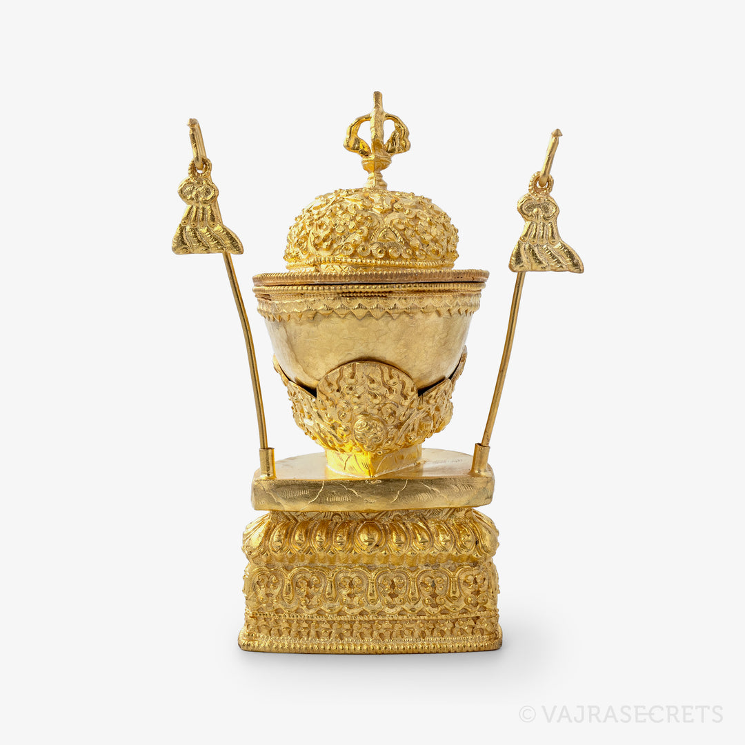 Gold Plated Kapala, 7 inch