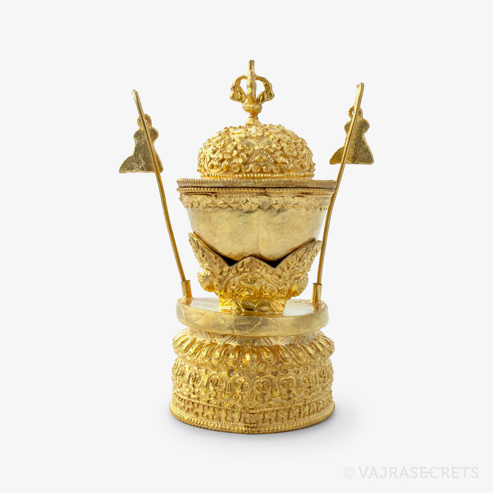 Gold Plated Kapala, 7 inch