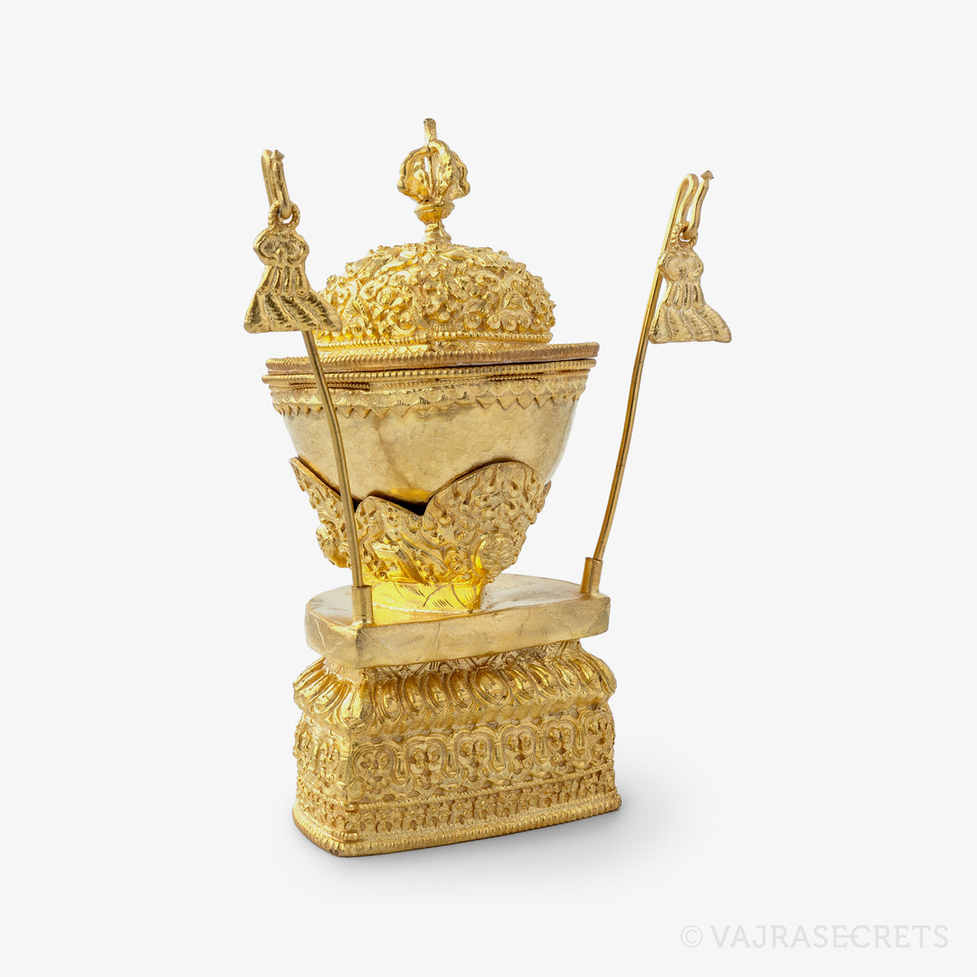 Gold Plated Kapala, 7 inch