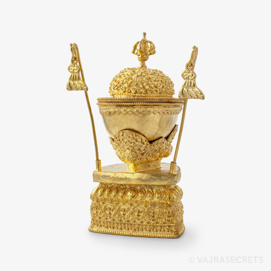Gold Plated Kapala, 7 inch