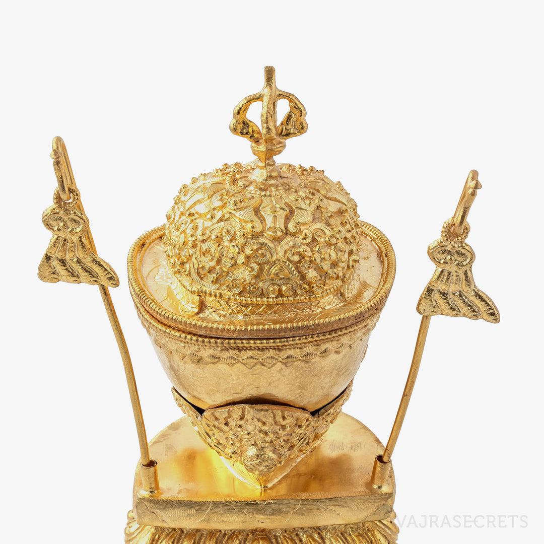 Gold Plated Kapala, 7 inch