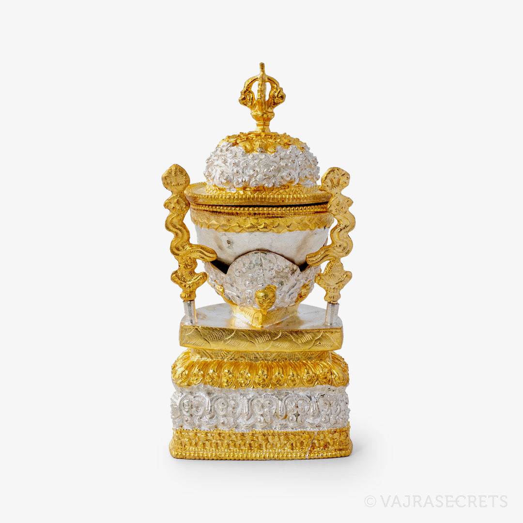 Gold and Silver Plated Kapala, 6.25 inch