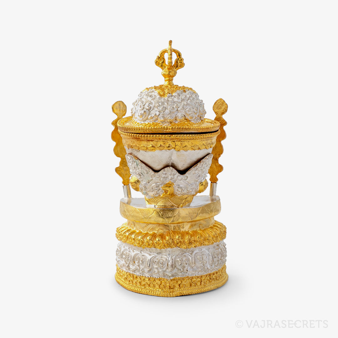 Gold and Silver Plated Kapala, 6.25 inch