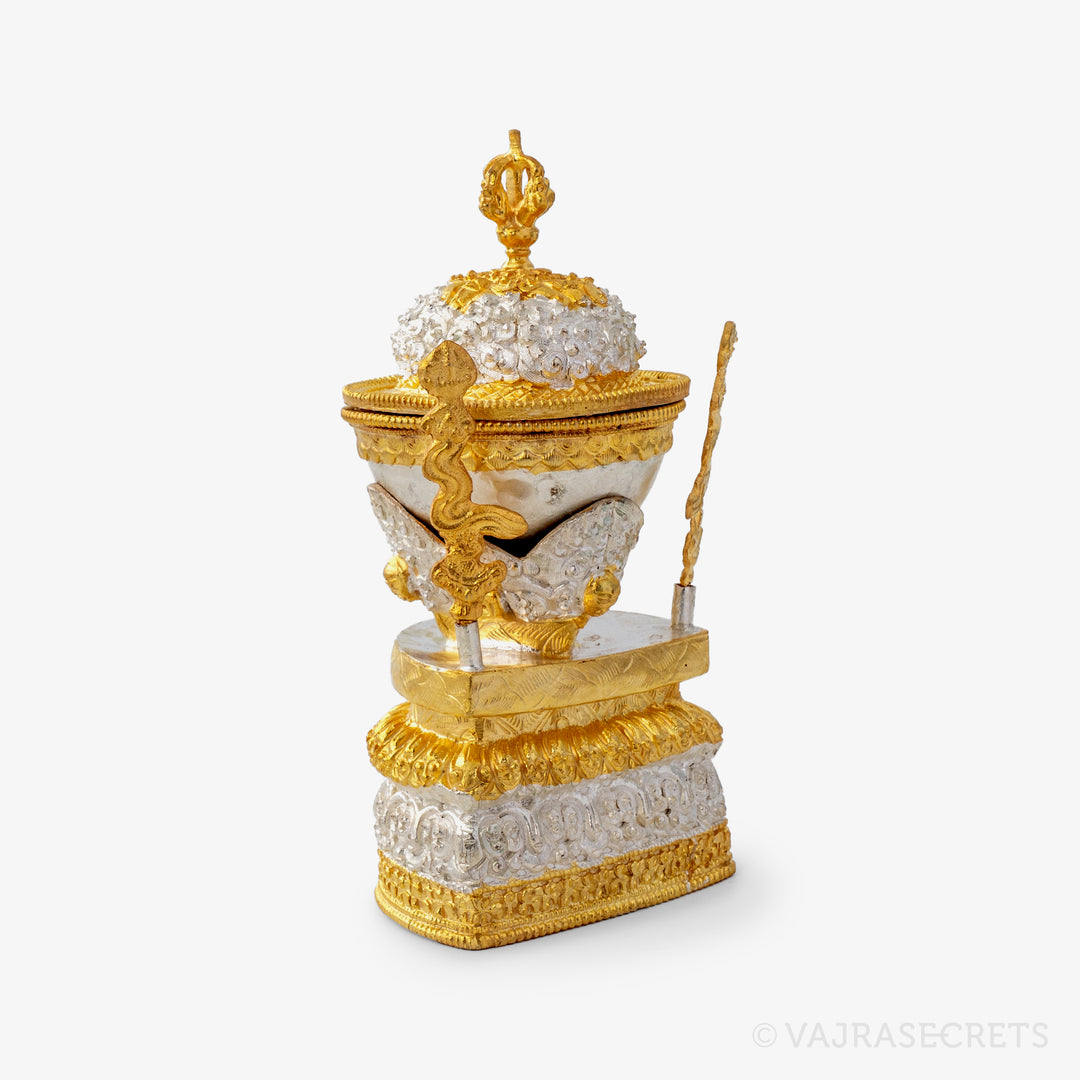 Gold and Silver Plated Kapala, 6.25 inch