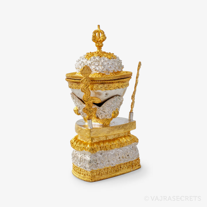 Gold and Silver Plated Kapala, 6.25 inch