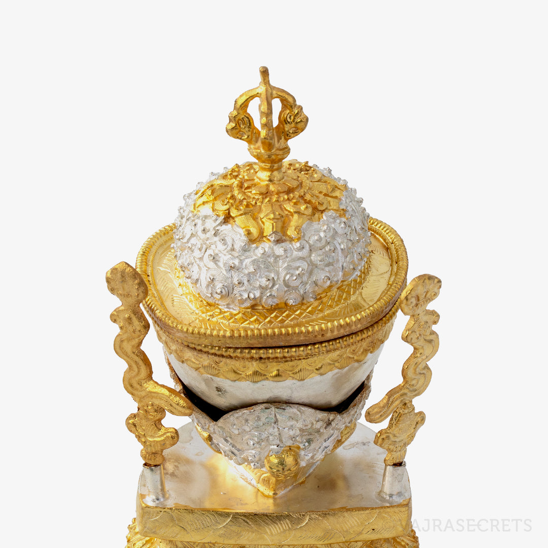 Gold and Silver Plated Kapala, 6.25 inch