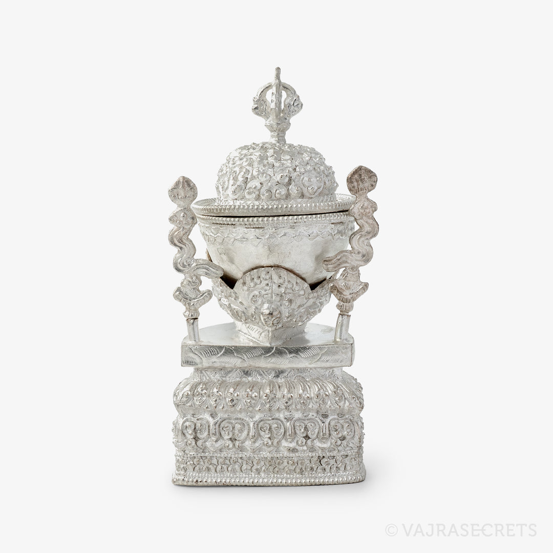 Silver Plated Kapala, 6.25 inch