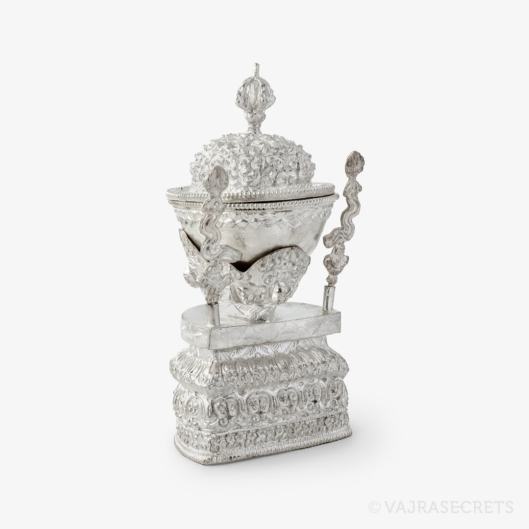 Silver Plated Kapala, 6.25 inch