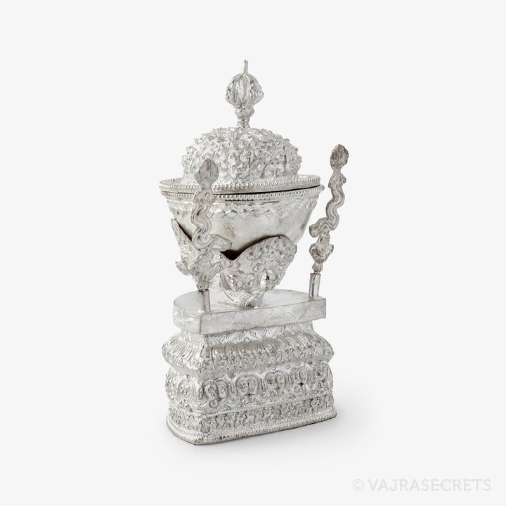 Silver Plated Kapala, 6.25 inch