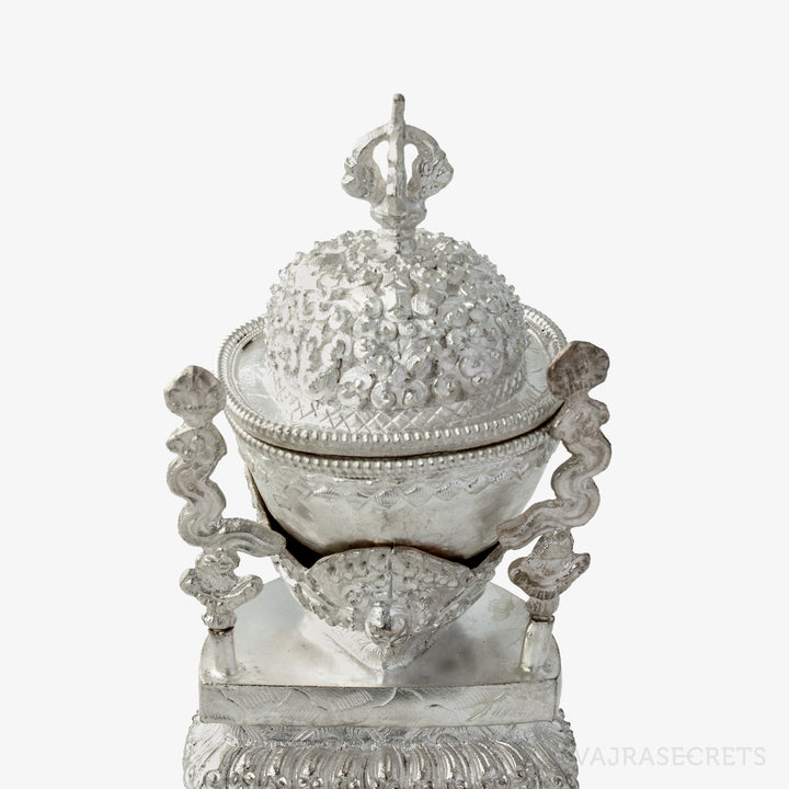 Silver Plated Kapala, 6.25 inch