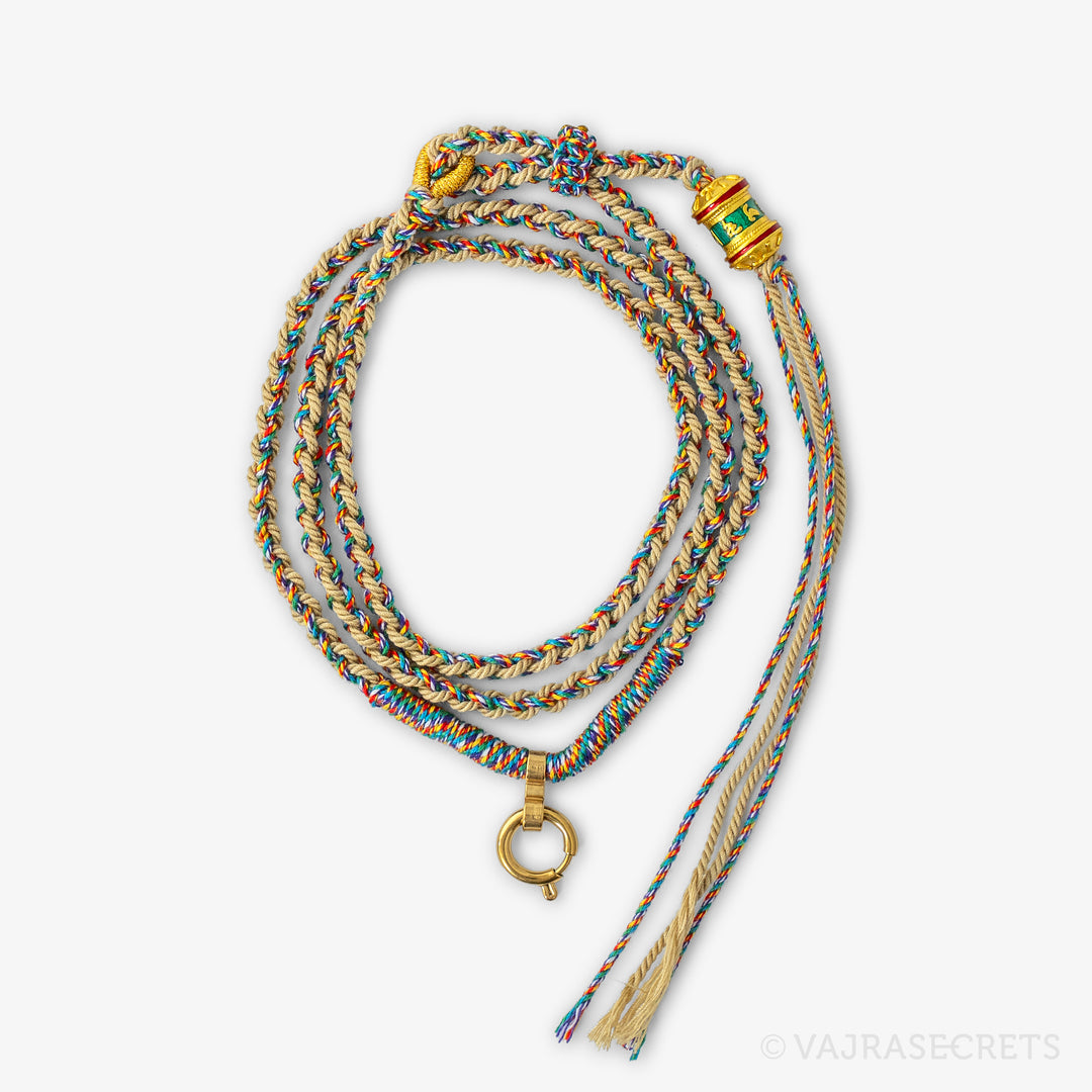 Prayer Wheel Charm Cord Necklace