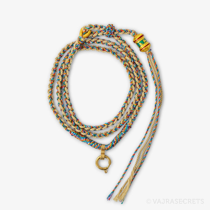 Prayer Wheel Charm Cord Necklace