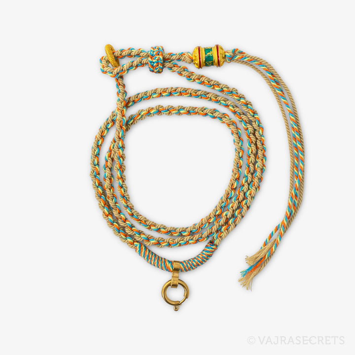Prayer Wheel Charm Cord Necklace