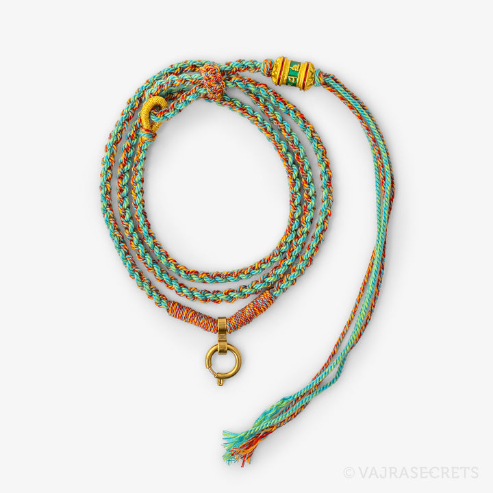 Prayer Wheel Charm Cord Necklace
