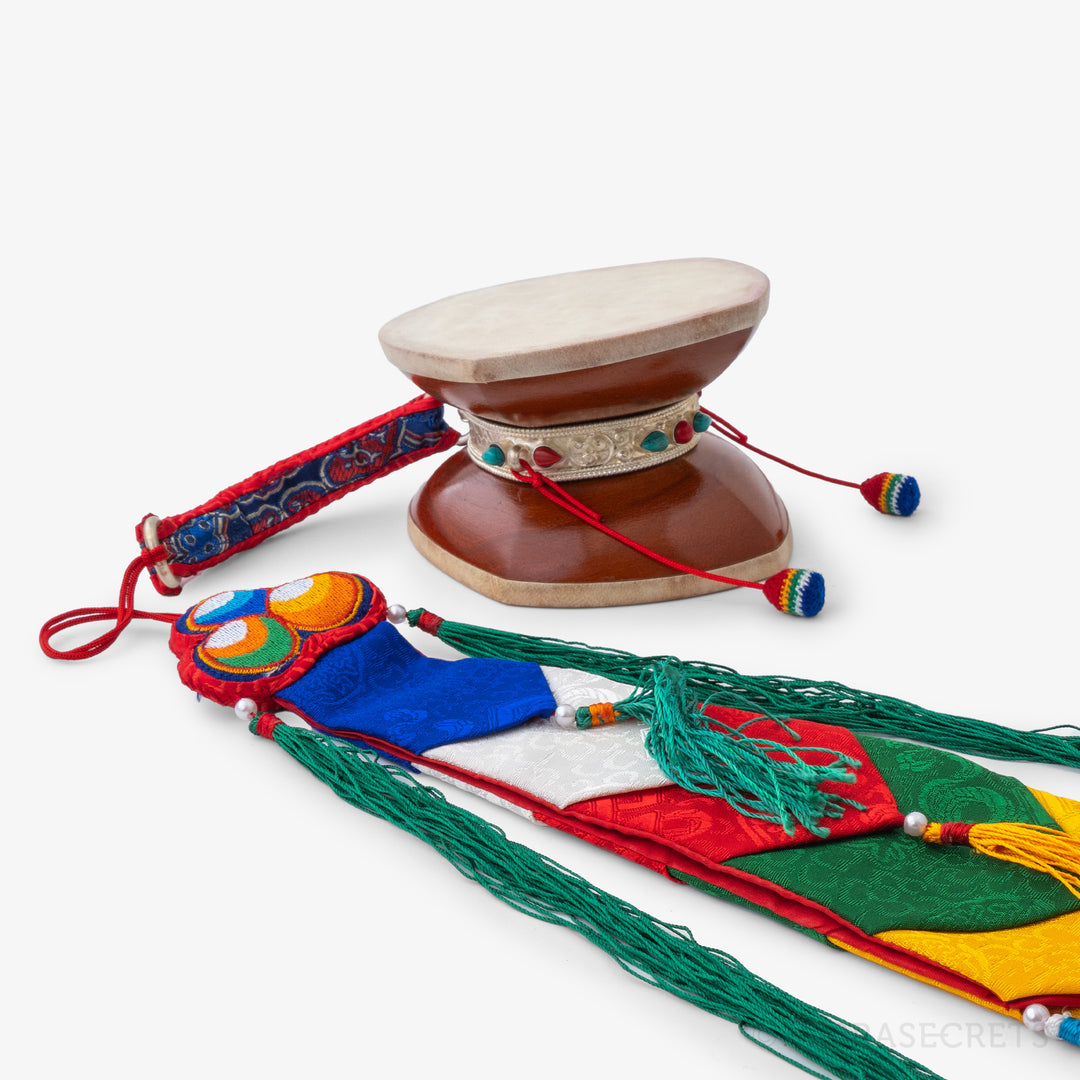 Santang Wood Damaru, 4.5 inch