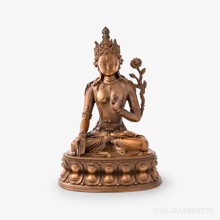 White Tara Copper Statue, 4 inch