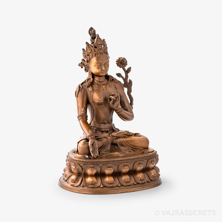 White Tara Copper Statue, 4 inch