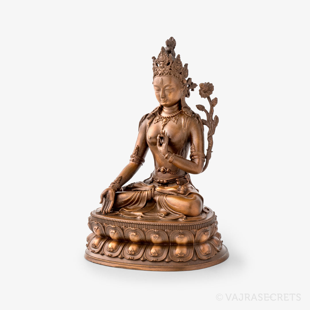 White Tara Copper Statue, 4 inch