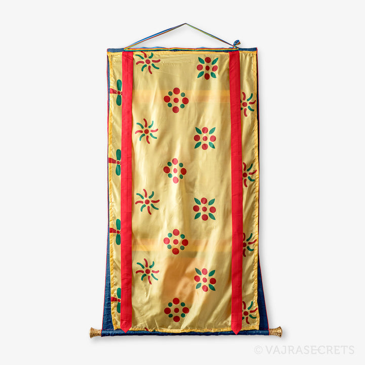 Blessed Dorje Shugden Nathang (Black Thangka) with Brocade