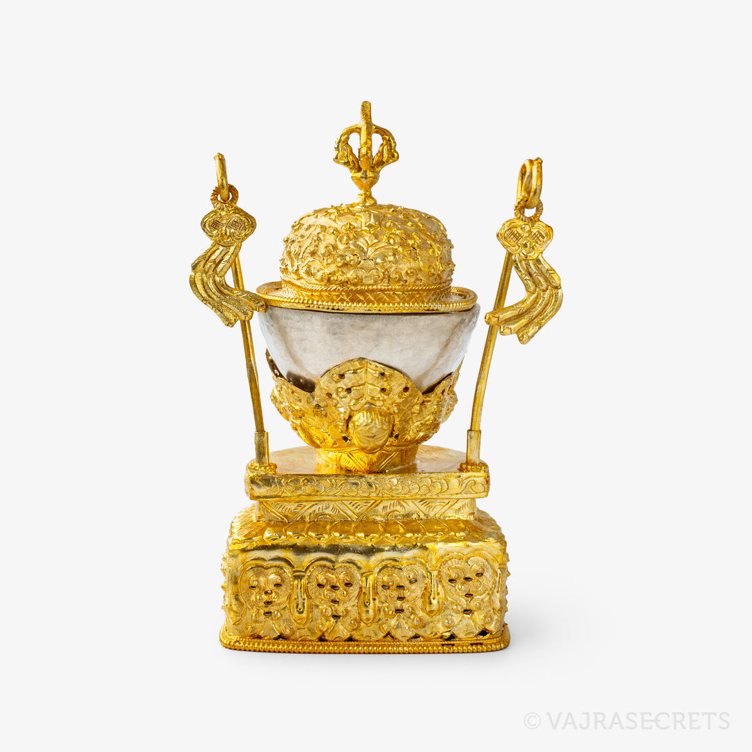 Gold Plated Kapala, 7 inch