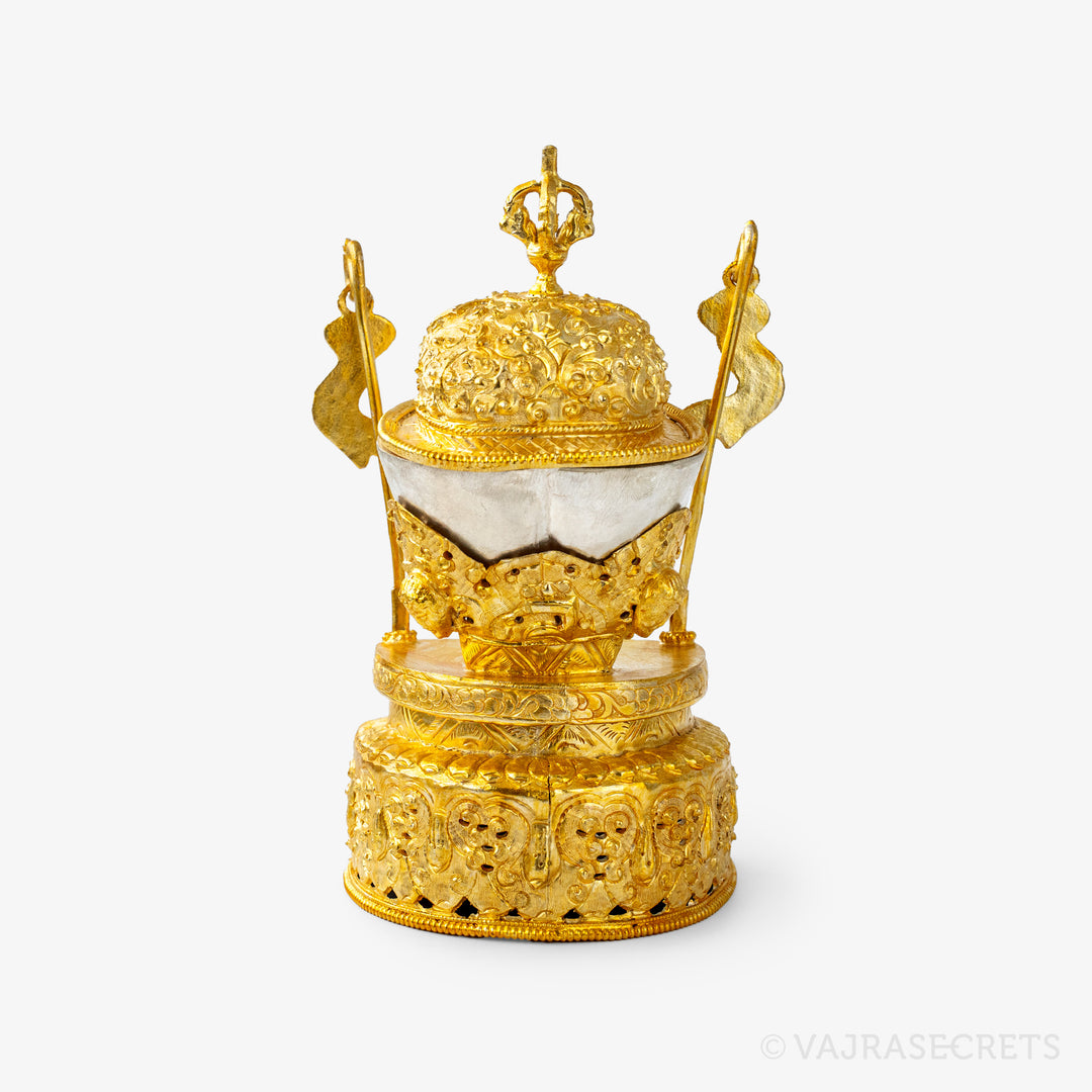 Gold Plated Kapala, 7 inch