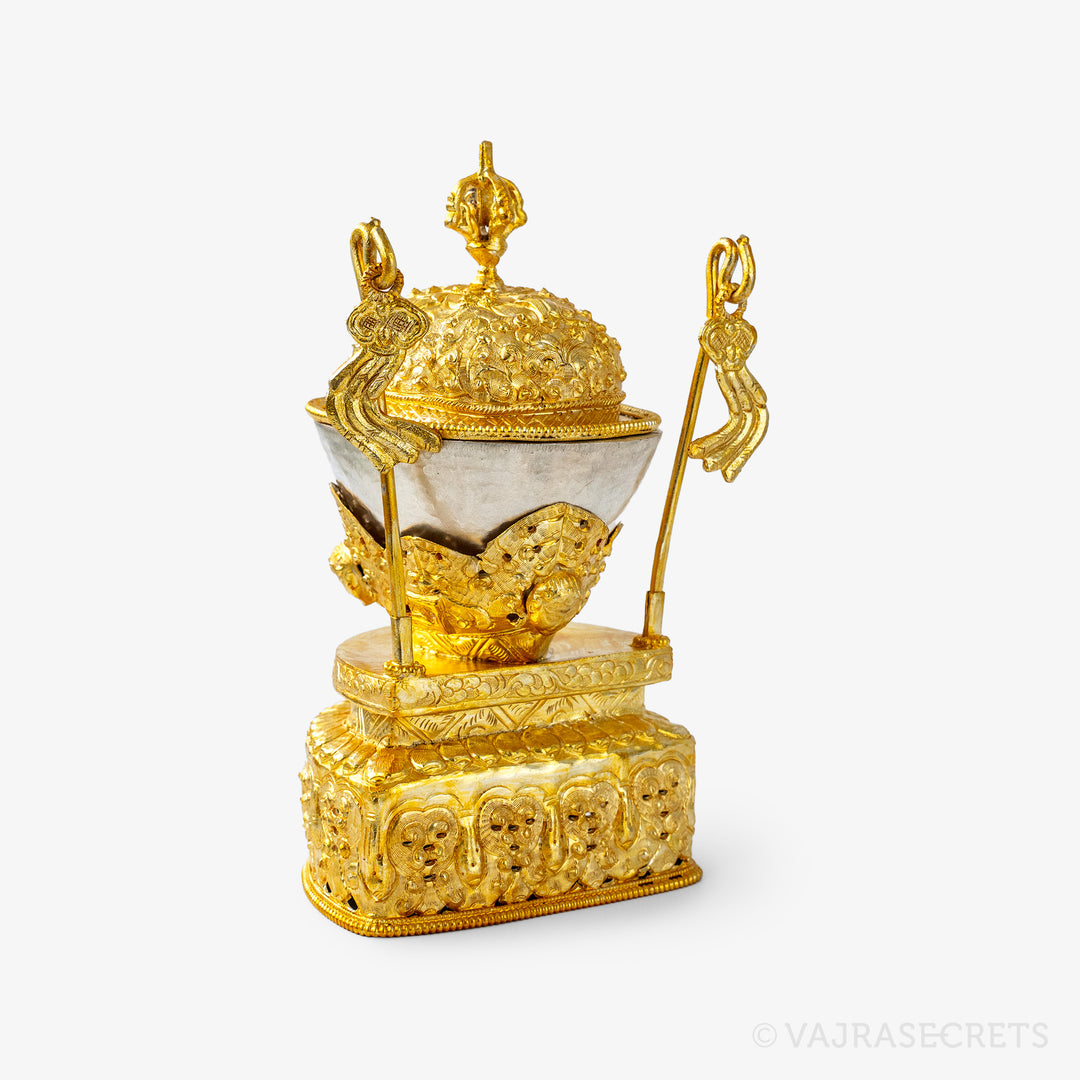 Gold Plated Kapala, 7 inch