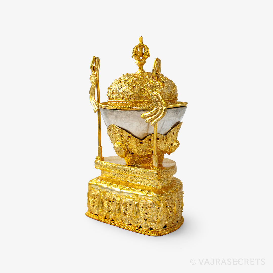 Gold Plated Kapala, 7 inch