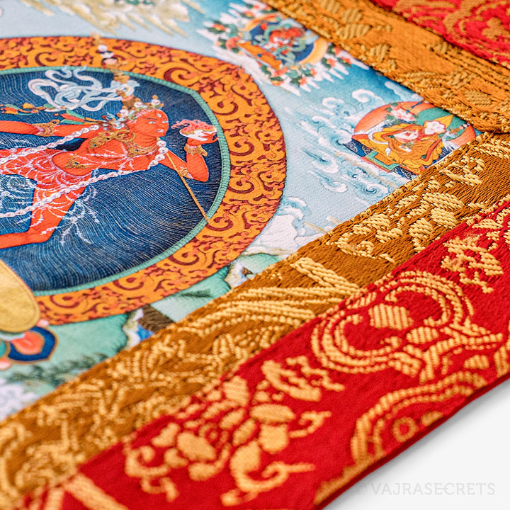 Blessed Vajrayogini Mini Thangka with Brocade