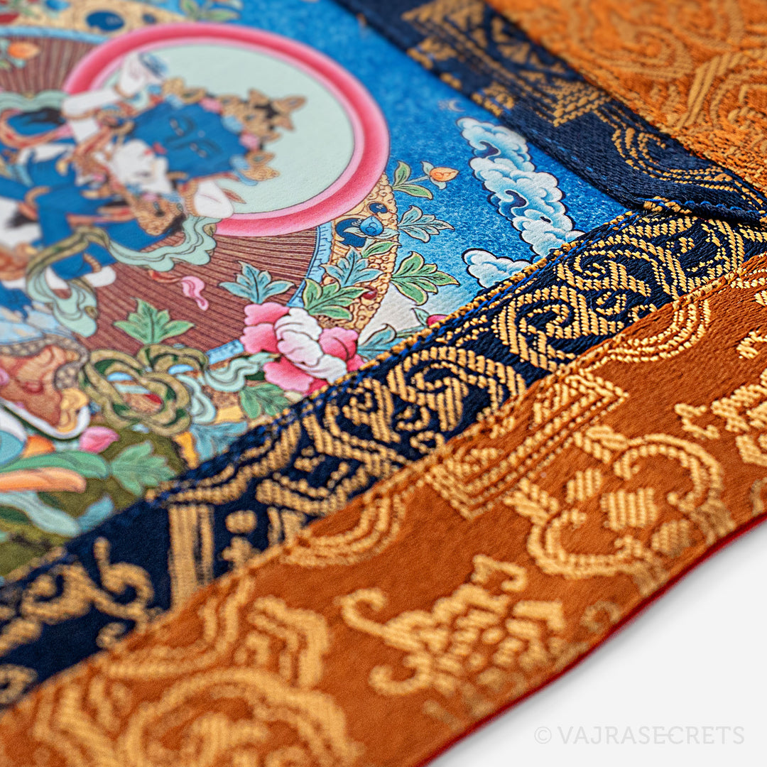 Blessed Vajradhara Mini Thangka with Brocade
