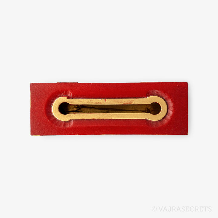 Tibetan Wooden Incense Burner with Gold Floral Motif (Extra Small)