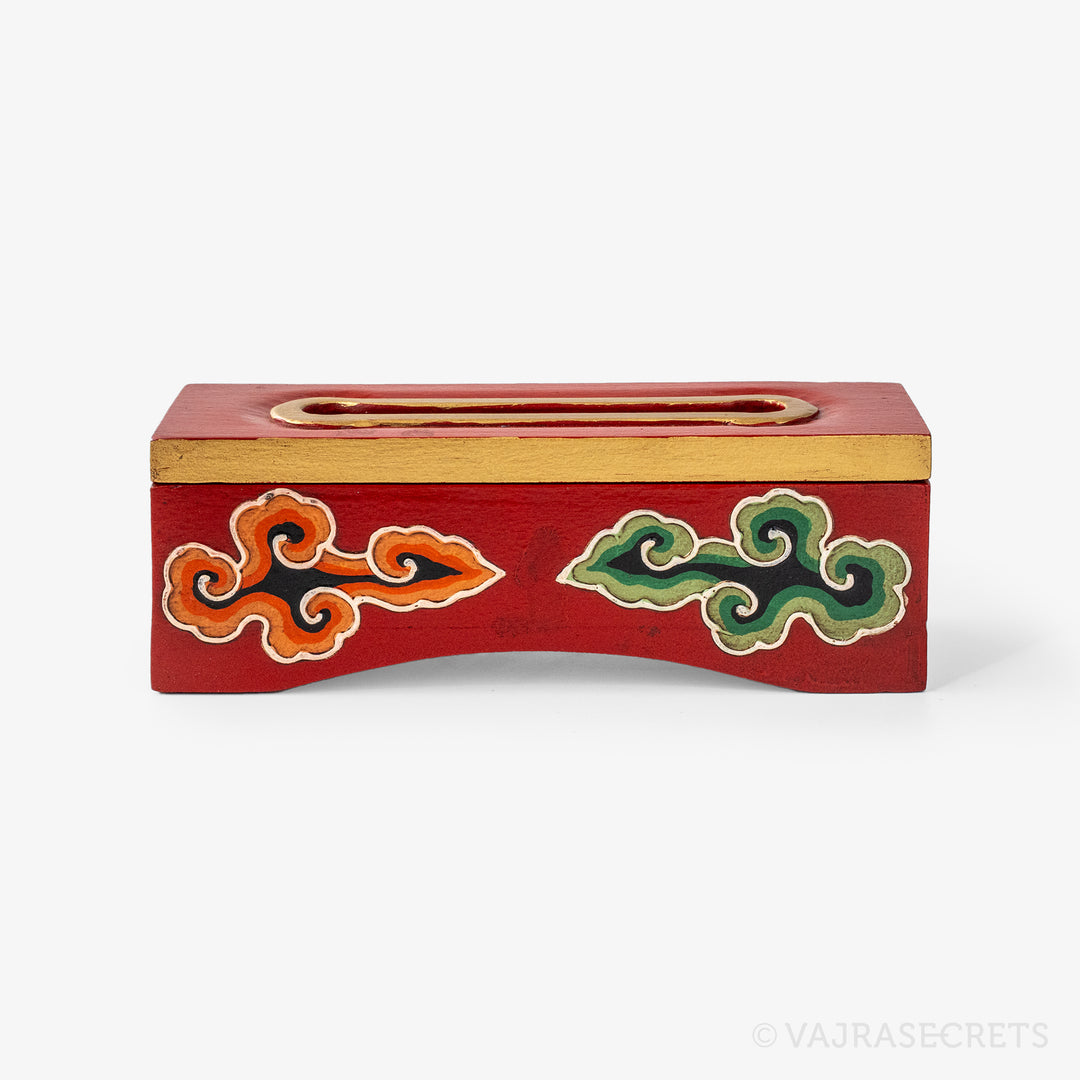 Tibetan Wooden Incense Burner with Cloud Motif (Extra Small)