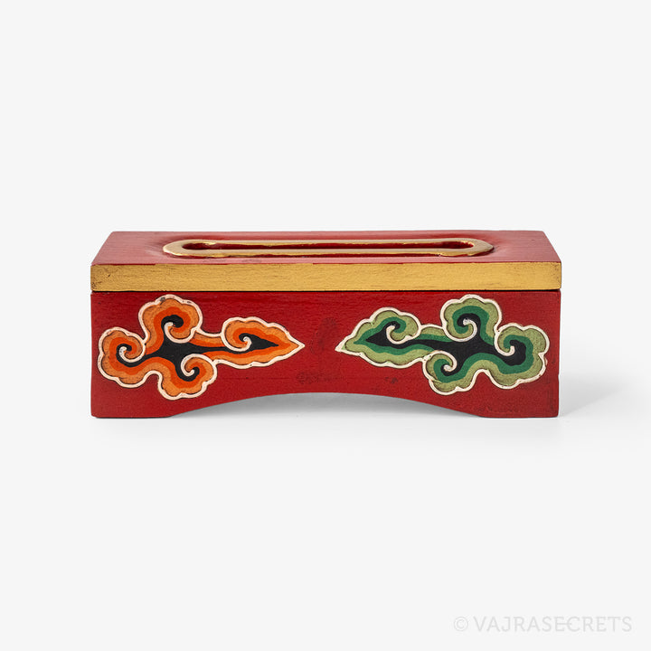 Tibetan Wooden Incense Burner with Cloud Motif (Extra Small)