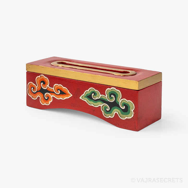 Tibetan Wooden Incense Burner with Cloud Motif (Extra Small)